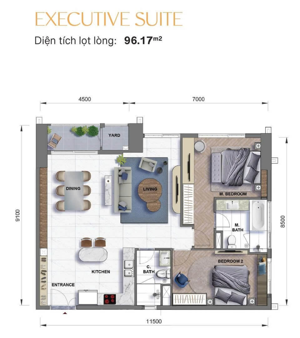 Bán Căn hộ 3 Phòng ngủ The Grand Manhattan