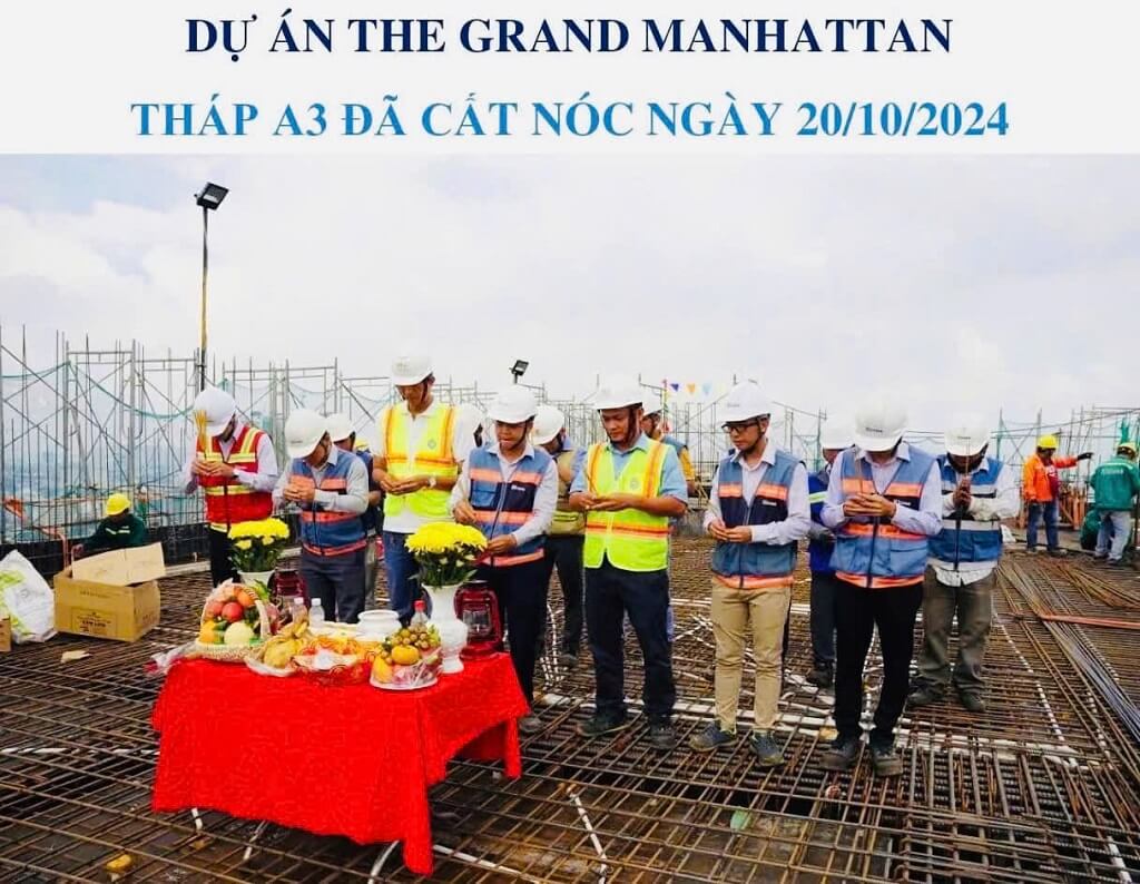 lễ cất nóc Tòa A3 The Grand Manhattan